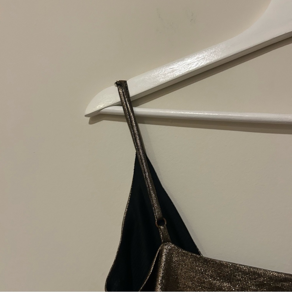By the Way Metallic Skye Gold Bronze Twist Front Cropped Cami Party Top Revolve - Picture 10 of 10